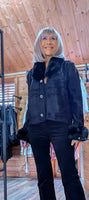 Arabella Faux Fur Jacket – Ivory or Black with Diamante Buttons & Detachable Collar