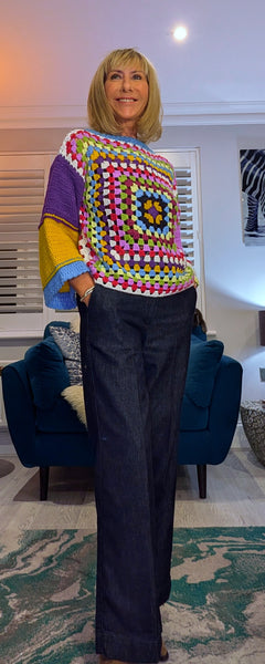 Pansy Crochet Sweater- Vintage Style