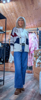 Petula Block Print Cardigan – Multicoloured Autumn Knit
