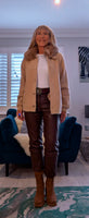 Judy Faux Fur Cotton Jacket- Soft Beige
