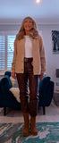 Judy Faux Fur Cotton Jacket- Soft Beige