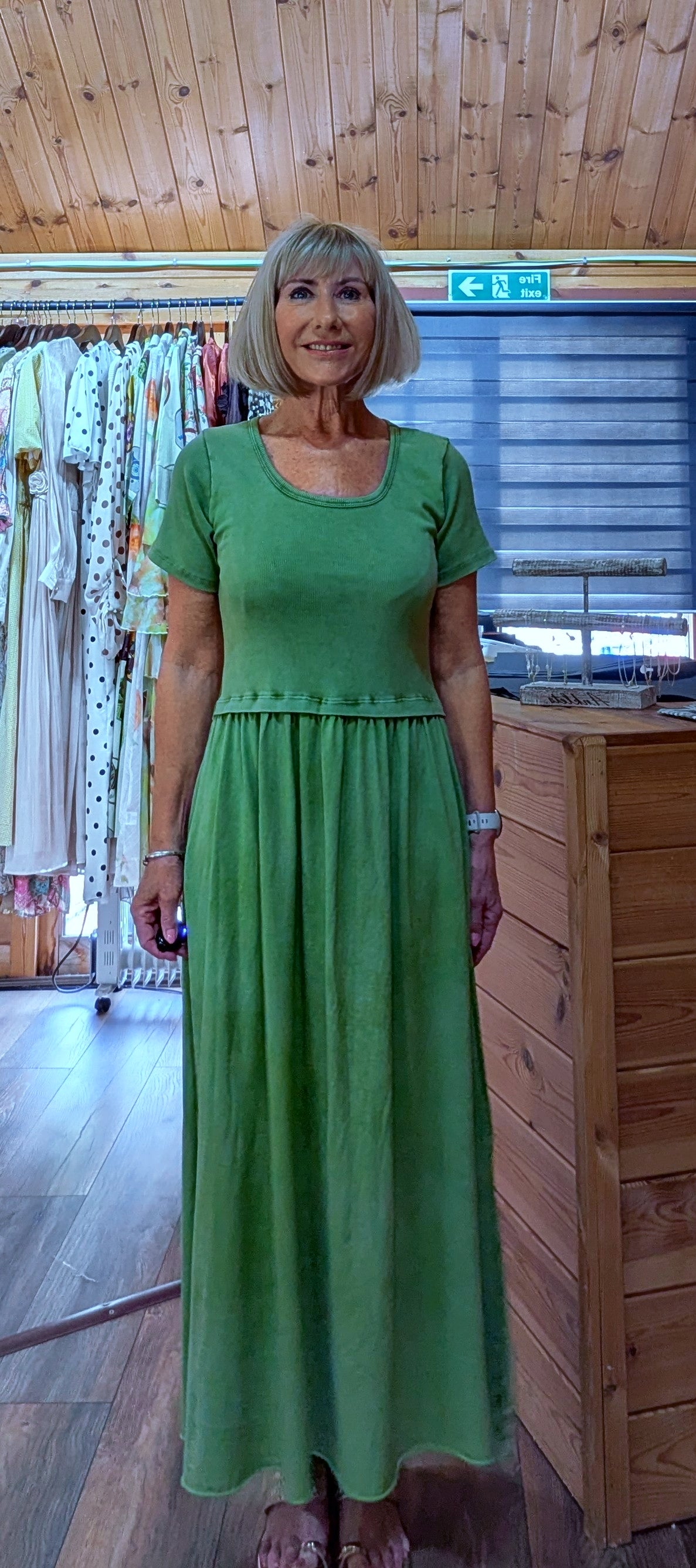 Green T-Shirt maxi dress