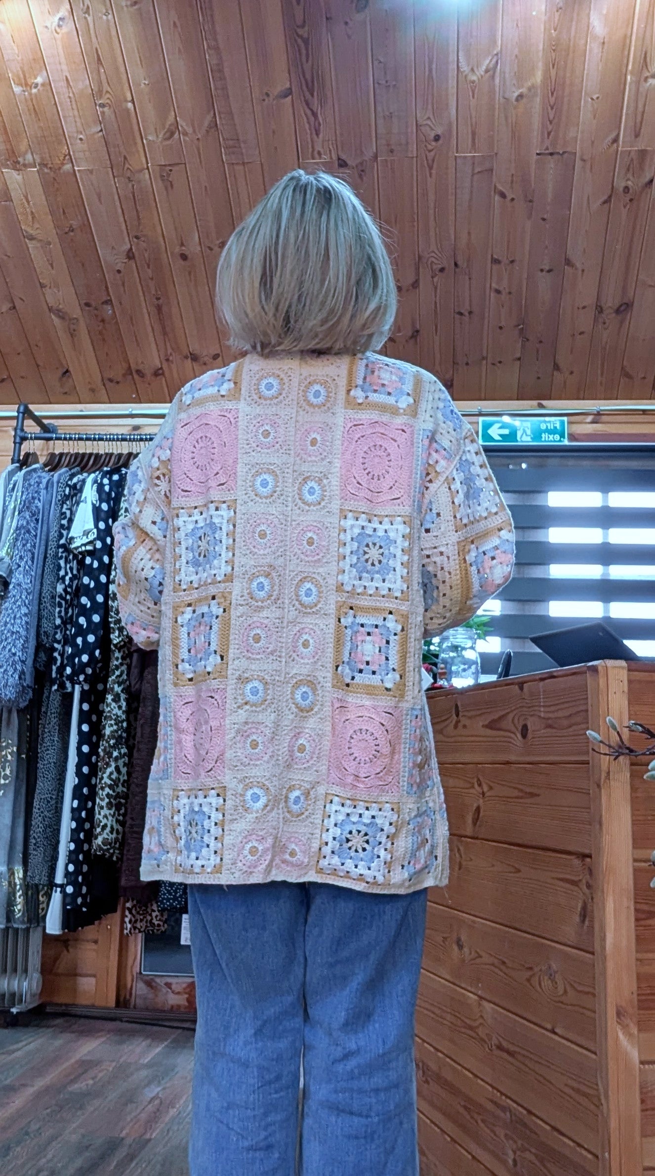 Gigi Crochet Cardigan – Over-sized - Pink, Blue and  Beige