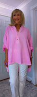 Hilary Cotton Blouse – Vivid Pink Oversized