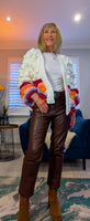 Lulu Chunky Cardigan with Balloon Sleeves & Bobble Detailing – Off White
