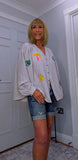 Harmony Blouse – Ecru Tropical Print Shirt with Cactus & Palm Trees