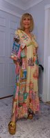 Ember Boho Maxi Dress – Multicoloured Viscose Patchwork Dress