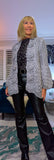 Dolly Grey Chunky Knit Cardigan – 3D Flower Border & Pagoda  Sleeves