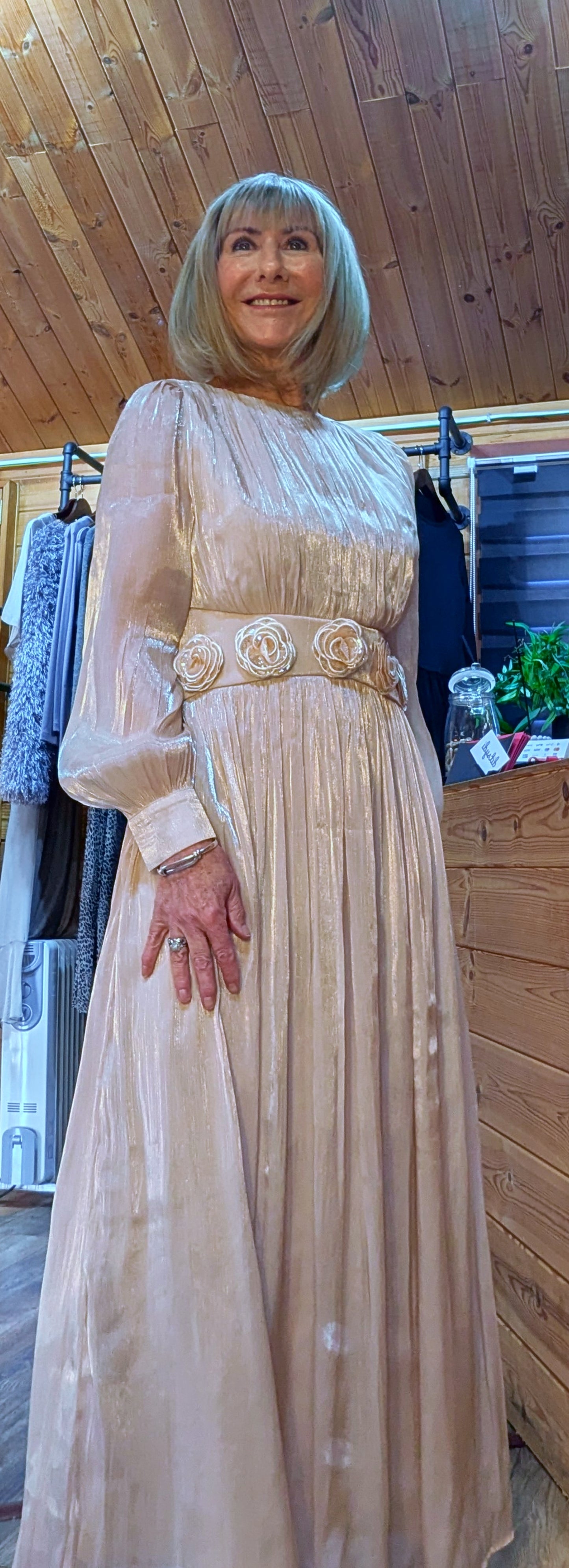 Long sleeved fitted maxi dress 
