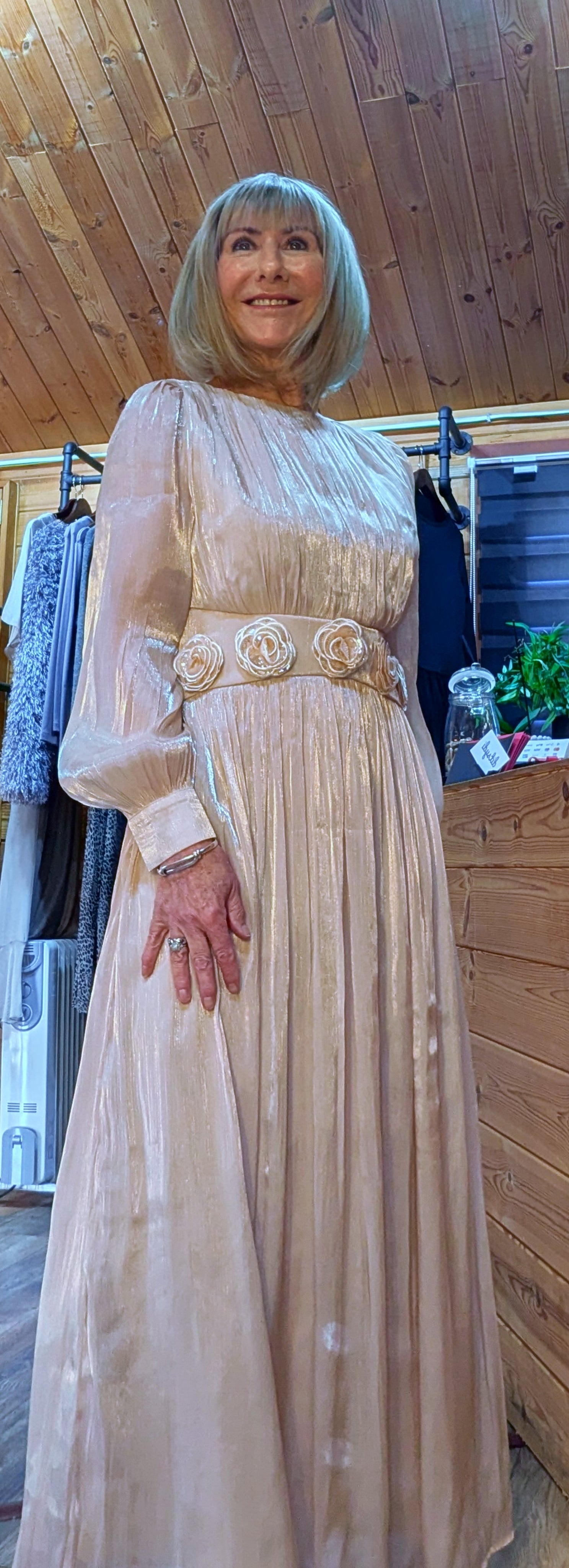 Long sleeved fitted maxi dress 