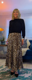Olivia Leopard Print Maxi Dress with Black Knit Top – One Size