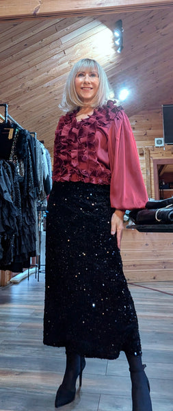 Angela Ruffled V-Neck Blouse - Frills & Feminine