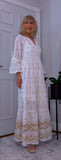 Jasmine Boho Embroidered Dress – White Viscose Summer Style