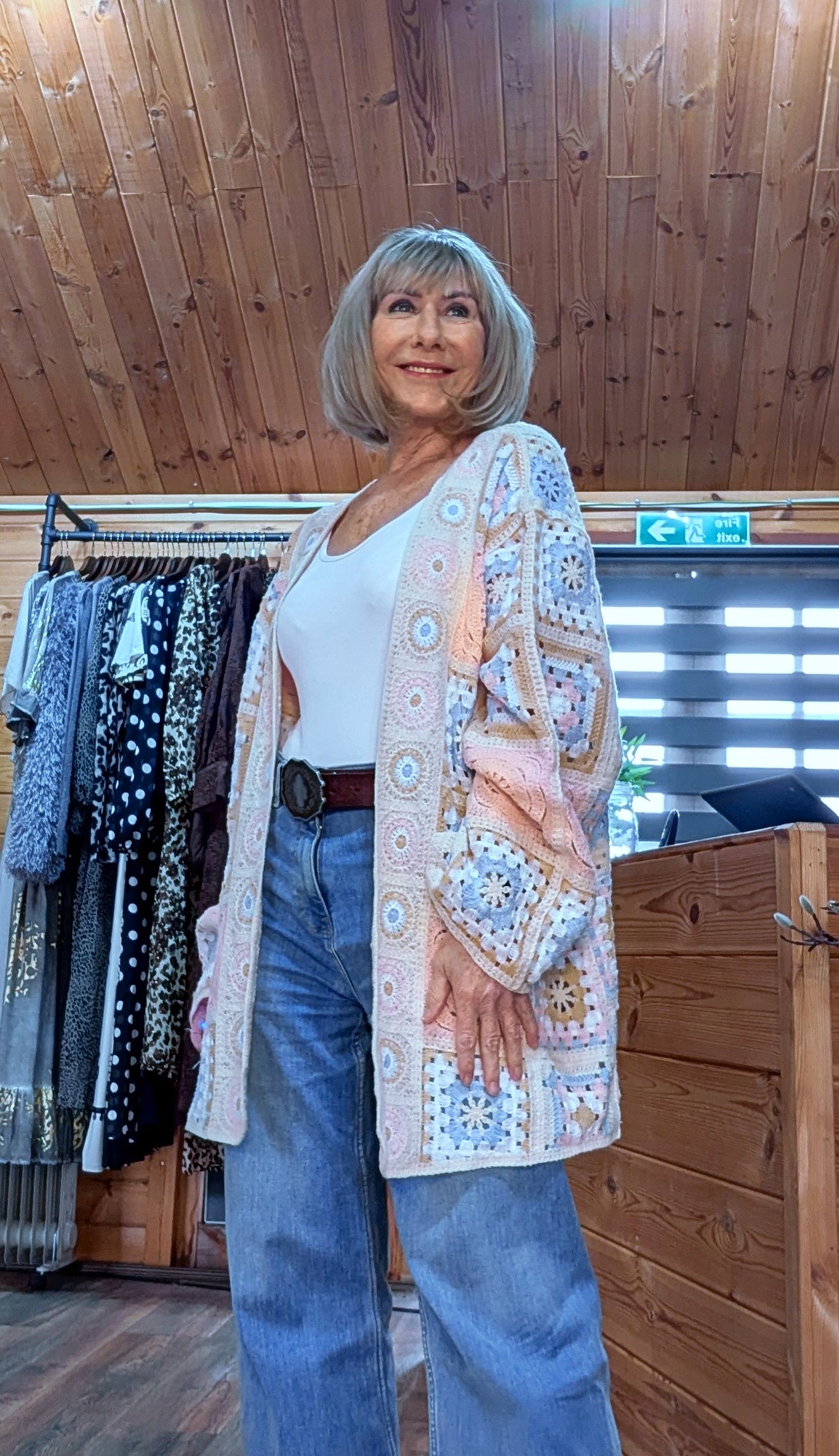 Gigi Crochet Cardigan – Over-sized - Pink, Blue and  Beige