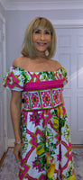 Blossom Bold Print Shirred Dresses
