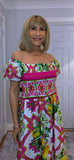 Blossom Bold Print Shirred Dresses