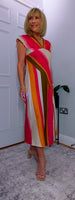 Emmy Linen Look Midi Dress – Fuchsia or Rust for Petites