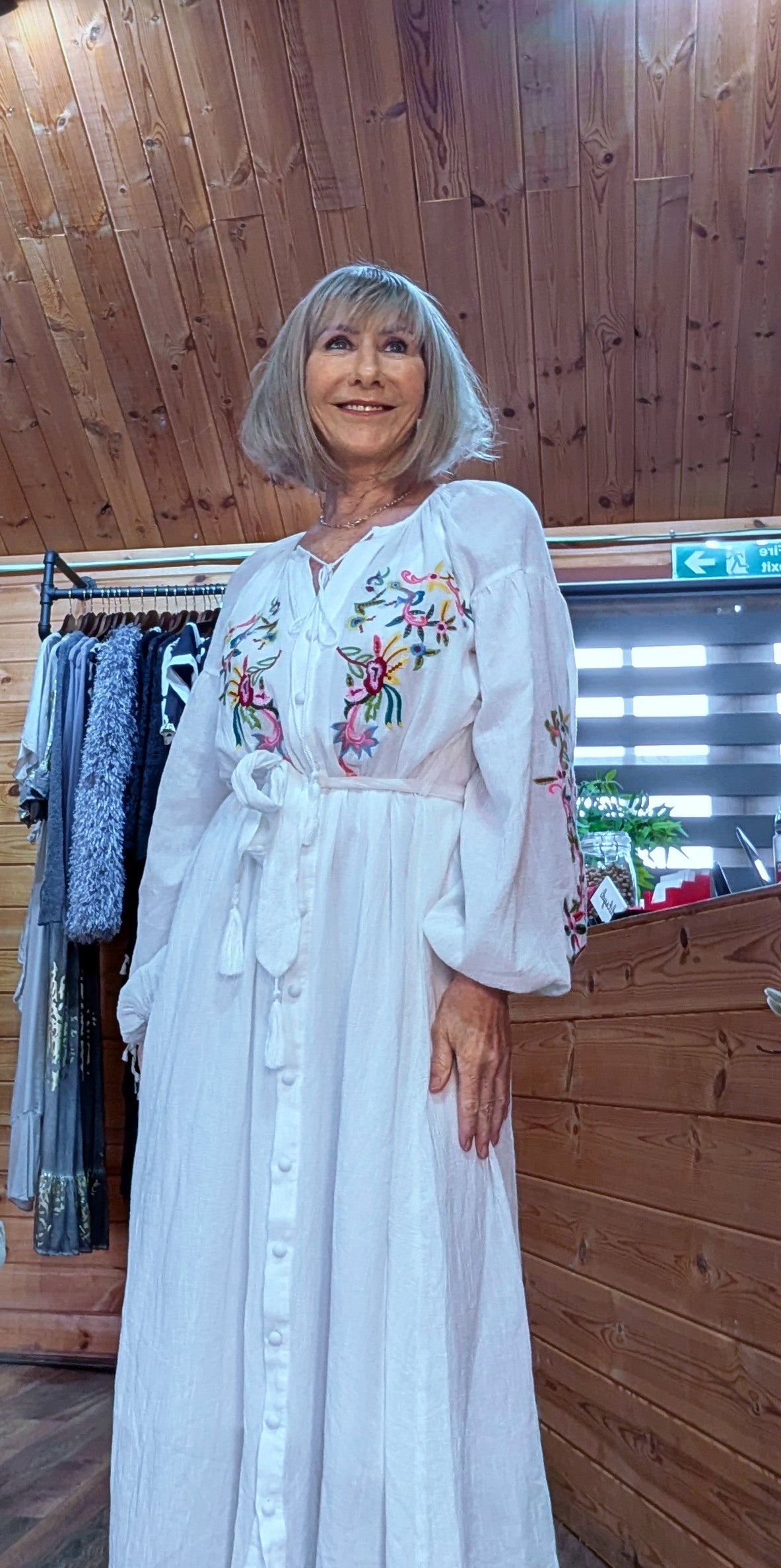 Rosemary summer cotton dress styled by ditsydi with tie belt and embroidery