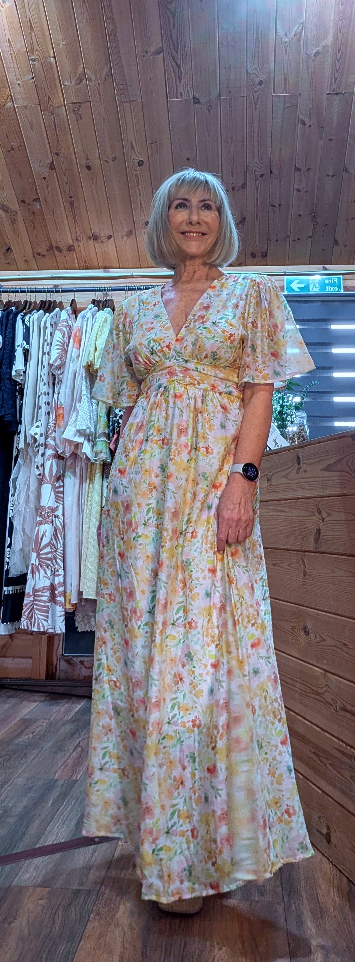 Front view Etta sundress with floral print
