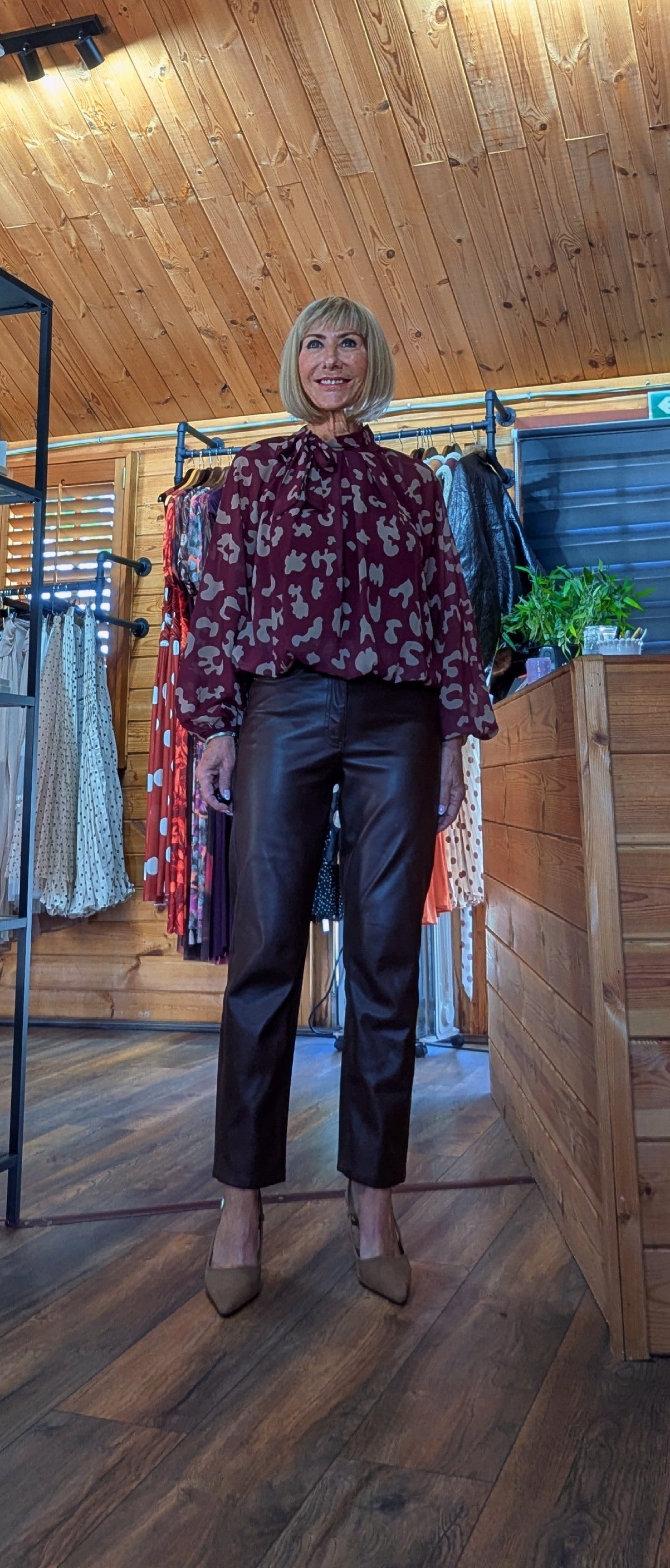 Carolyn Bow Tie Bubble Hem Blouse
