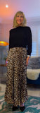 Olivia Leopard Print Maxi Dress with Black Knit Top – One Size