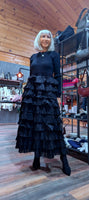 Imogen Black Tulle Dress – Knit Top & Layered Skirt