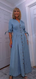 Binty Denim Shirt Midi Dress