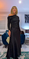 Paris Satin Feel Skirt – Black or Olive Green Bias Cut