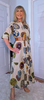 Pandora Dress– Bold Multicolour Cotton Maxi  Print
