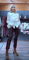 Noori Ivory Blouse – Ruffle Front with Pearl & Diamanté Detail