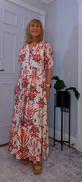 Stella Dress Ditsy Dress With Lace Trim