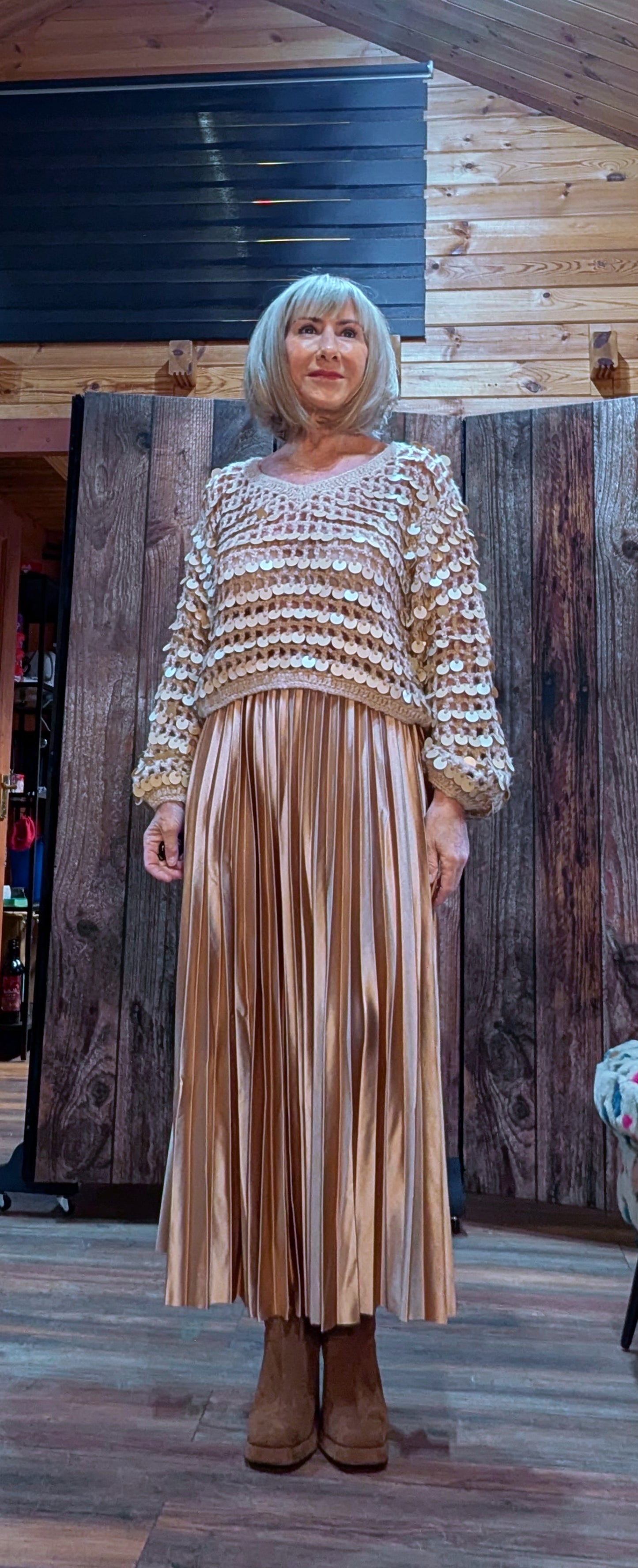 Funky Sequin Gold Top