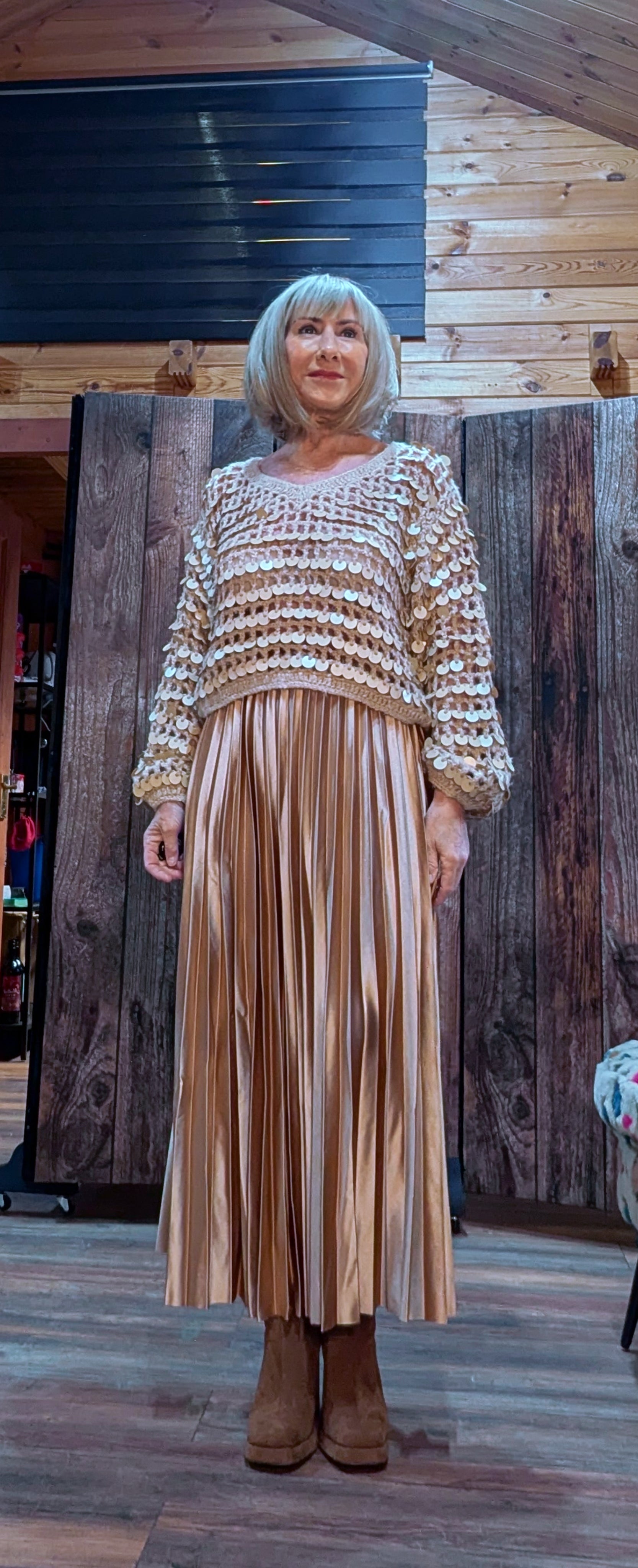 Funky Sequin Gold Top