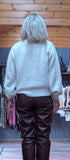 Cassia Ivory Sweater – Gold Sun Jewel Button Detail