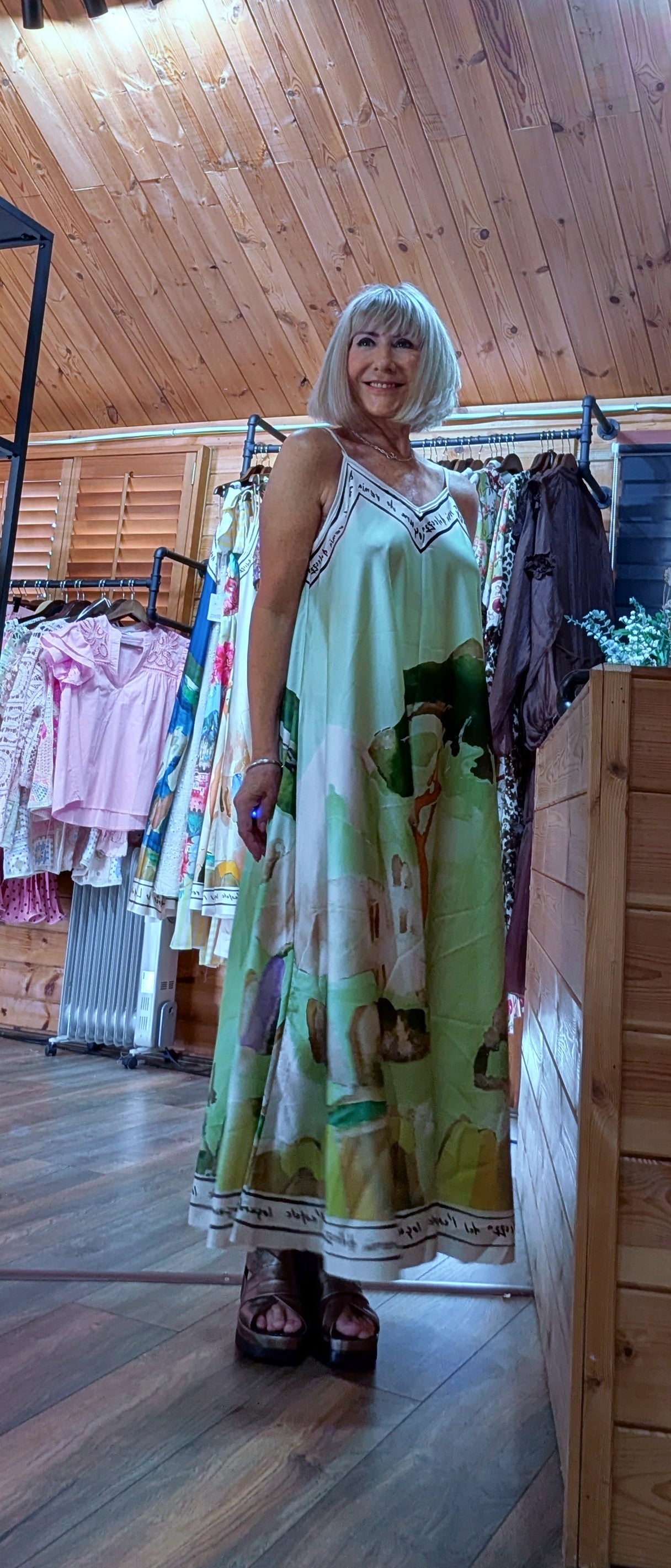 Nola Artistic Print Maxi Dress slip style dress styled by ditsydi