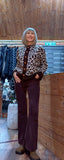 Irene Bold Leopard Print Soft Cardigan – Round Neck -Button Front