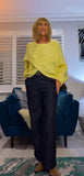 Janice Wrap Jumper – Super Soft Cable Knit in Yellow or Beige