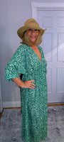 Romy Kimono Style Maxi Dress – Pink or Green Animal Print