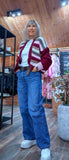 Abby Chunky Stripe Cardigan – Chocolate, Ecru or Burgundy