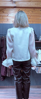 Noori Ivory Blouse – Ruffle Front with Pearl & Diamanté Detail