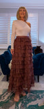 Holly Tulle Skirt – Caramel Layered Frilled Party Style