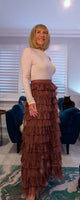 Holly Tulle Skirt – Caramel Layered Frilled Party Style
