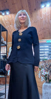 Gayle Jewel Button Cardigan –  Black