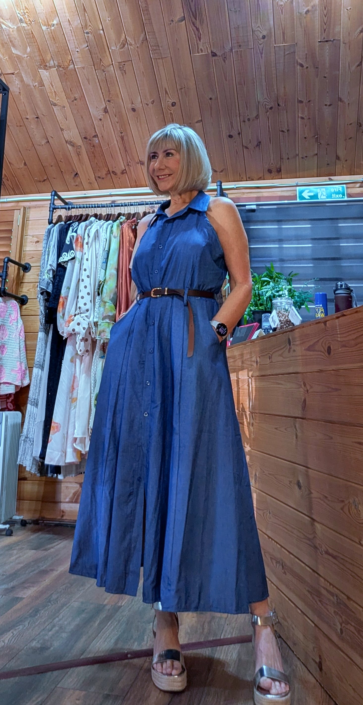 DitsyDi Raven Made in Italy cotton summer dress with pockets
