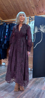 Marsha Coffee Lace Smock Dress – Pearl Button Front & Grandad Collar