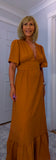 Claire Cotton Boho Dress – Tie Back Midi in Coral or Terracotta | UK 8-14