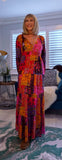 Sheridan Printed Maxi Dress – Embroidered, Tiered, Long Sleeve