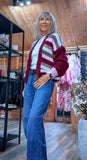 Abby Chunky Stripe Cardigan – Chocolate, Ecru or Burgundy