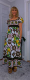 Blossom Bold Print Shirred Dresses