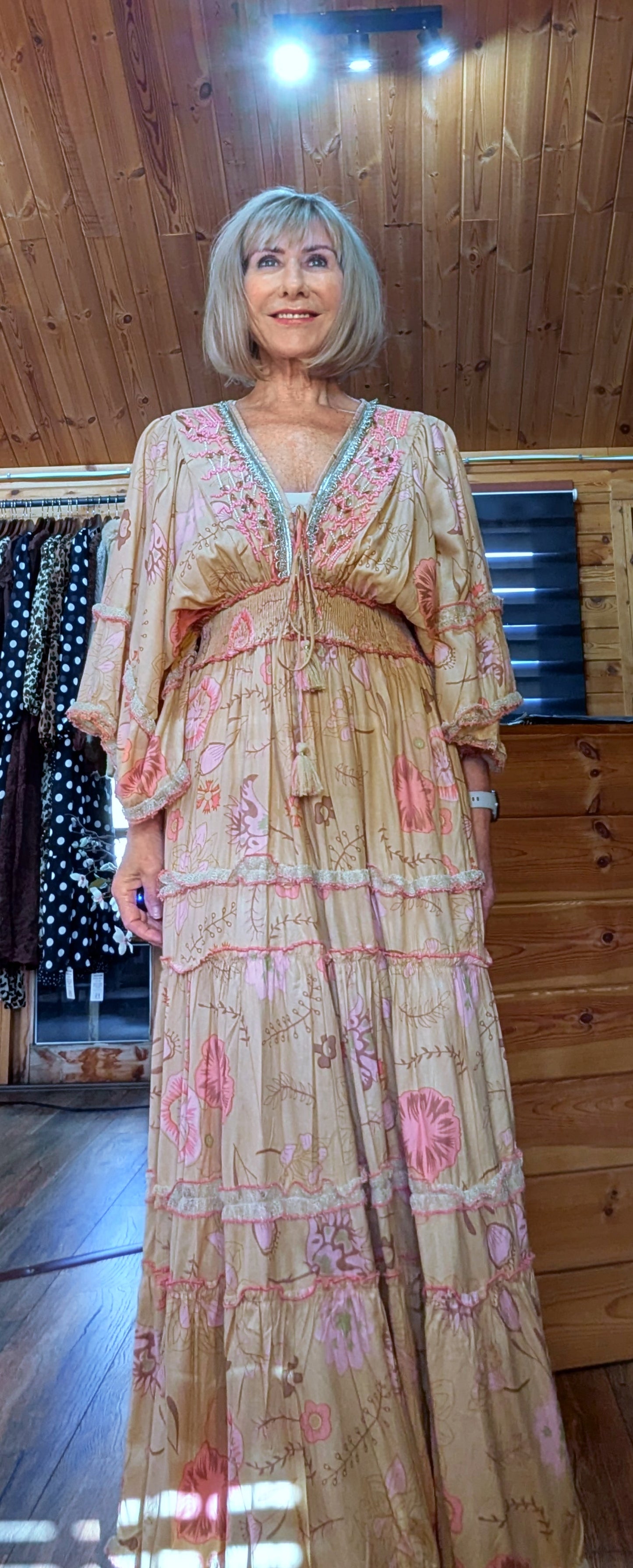 Everi Bohemian Maxi Dress In Dreamy Caramel